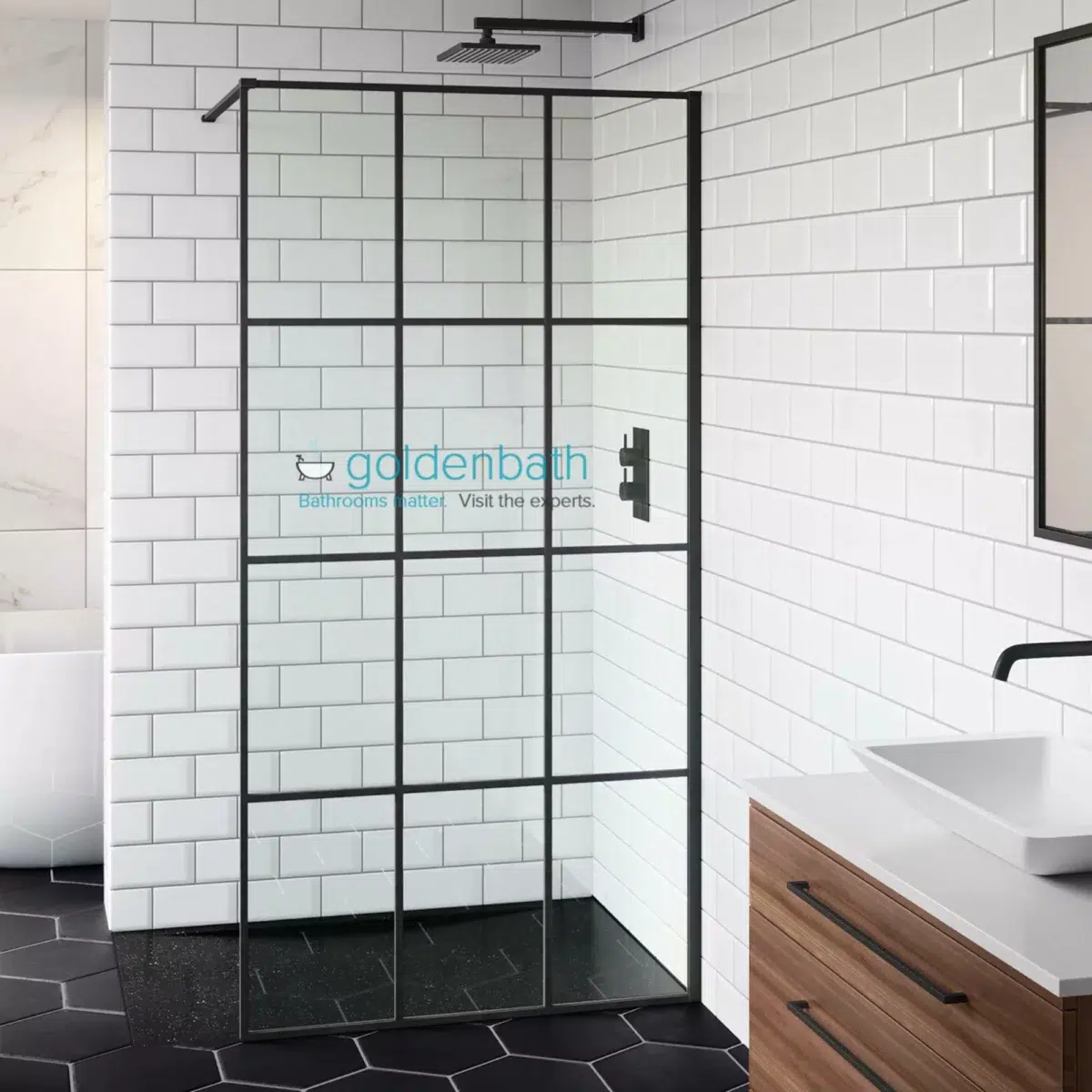 Διαχωριστικό Ντουζιέρας Devon IWIS Walk-in Black Mat