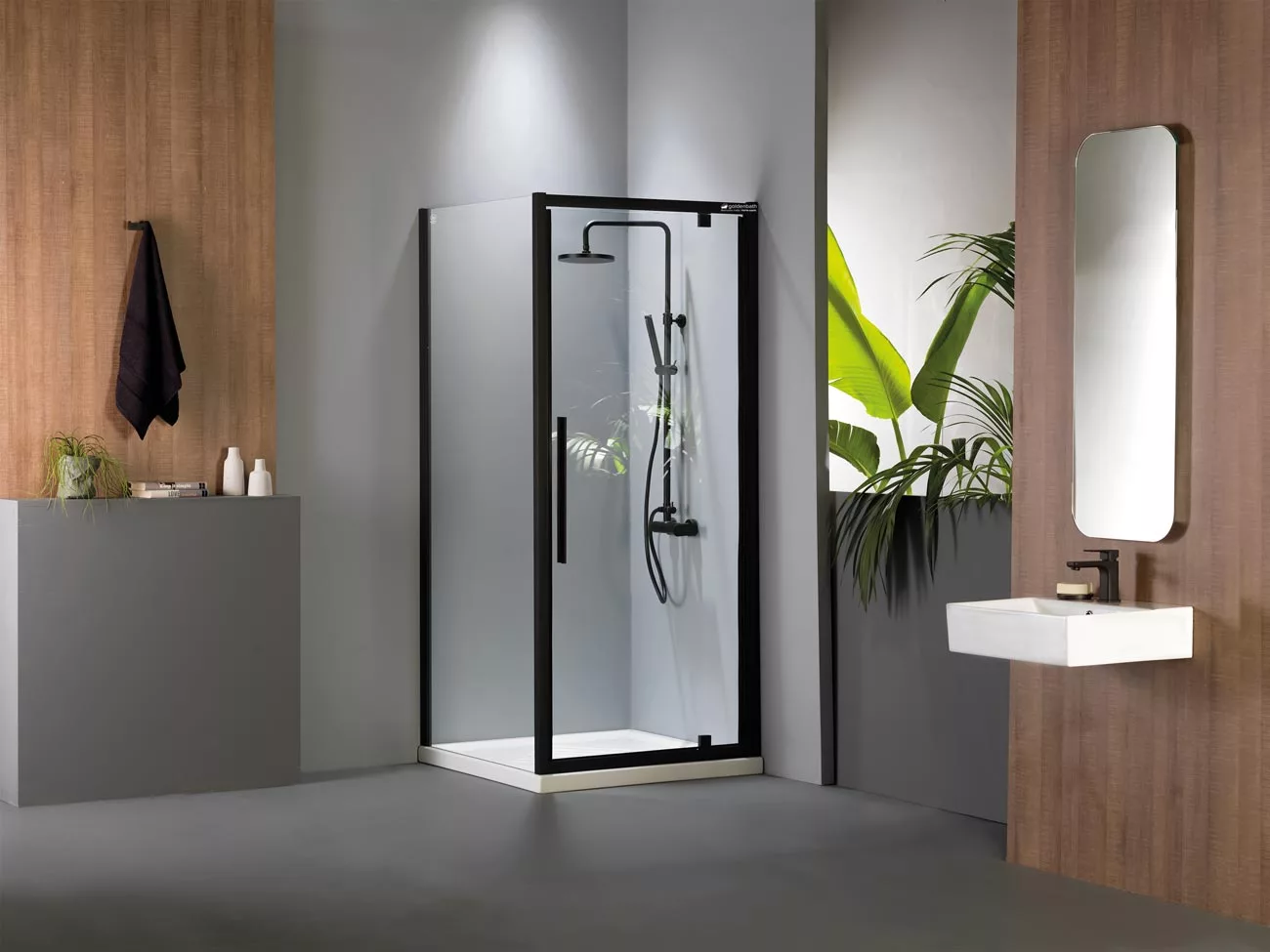 Καμπίνα Devon Pivot Flow Black Mat