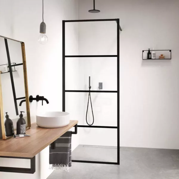 Διαχωριστικό Ντουζιέρας Orabella Lines Black Mat