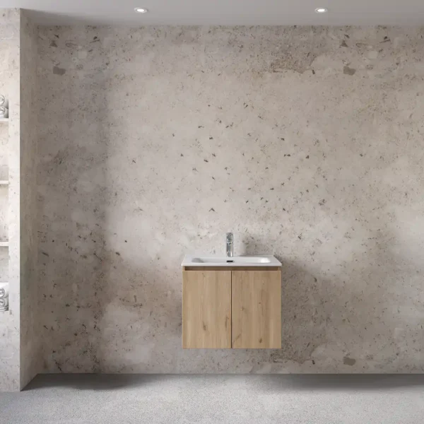 Royal Bath Madrid 60 Έπιπλο Μπάνιου Κρεμαστό - Χωρίς Καθρέπτη, Φυσικό Ξύλο