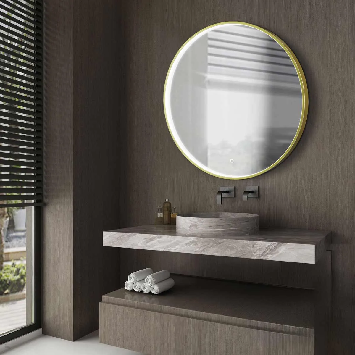 Luminor Dot Καθρέπτης Led - Gold Brushed