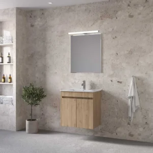 Royal Bath Valencia 61 Έπιπλο Μπάνιου - Με Καθρέπτη, Φυσικό Ξύλο