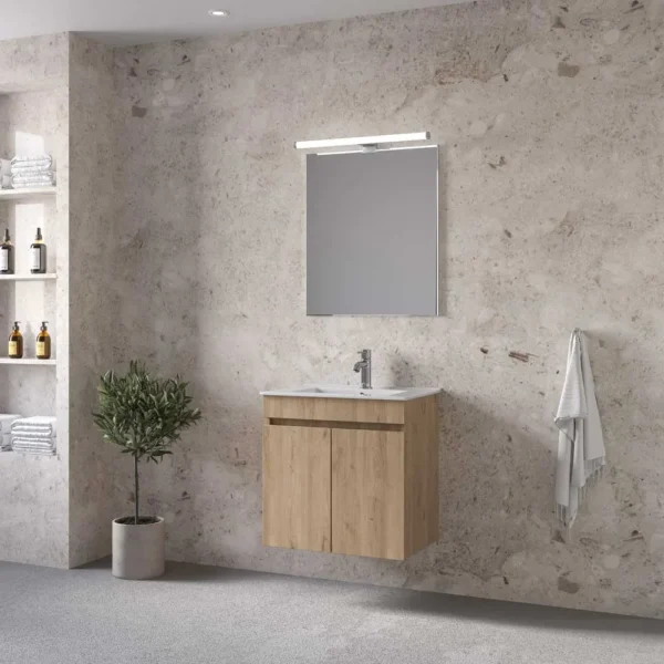 Royal Bath Valencia 61 Έπιπλο Μπάνιου - Με Καθρέπτη, Φυσικό Ξύλο