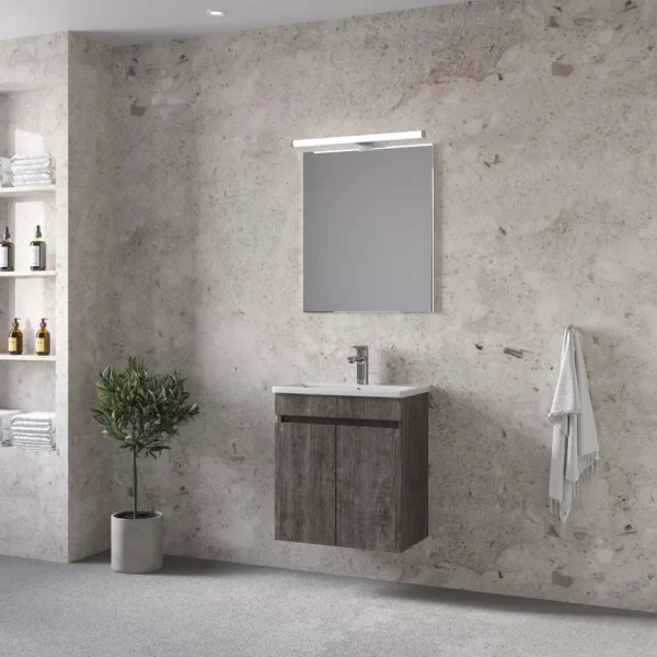 Royal Bath Valencia 55 Έπιπλο Μπάνιου - Με Καθρέπτη, Γκρί