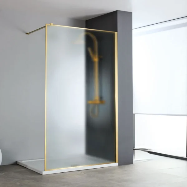 Devon Iwis Fluted Διαχωριστικό Ντουζιέρας - 70 εκ., Gold Brushed