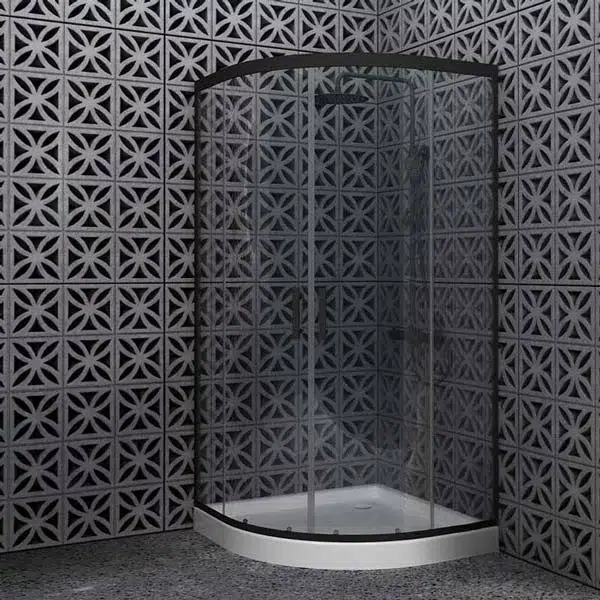 Orabella Vitalia Angolo Easy Fix Καμπίνα Ημικυκλική - 90x90 εκ., Μαύρο Ματ