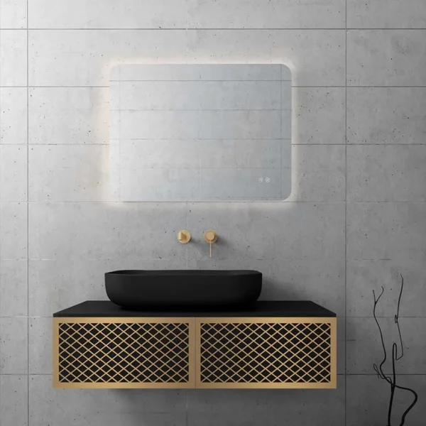 Orabella Wire Black Έπιπλο Μπάνιου Κρεμαστό - 100 εκ., Gold Brushed