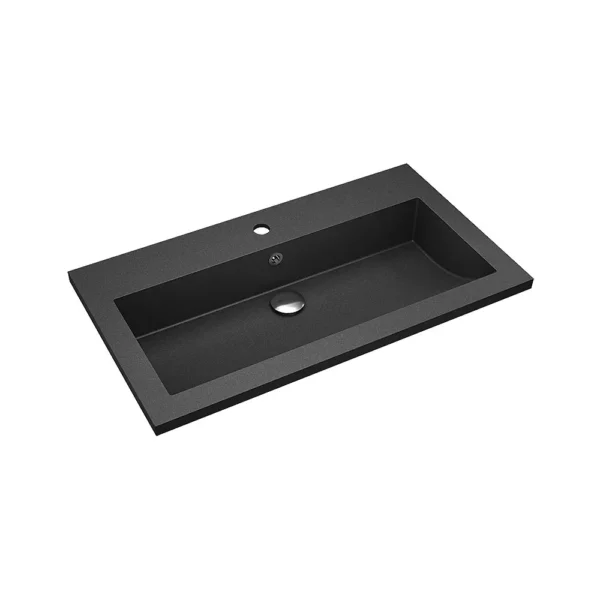 Turtl Decorus Ένθετος Νιπτήρας - 80 εκ., Black Metallic
