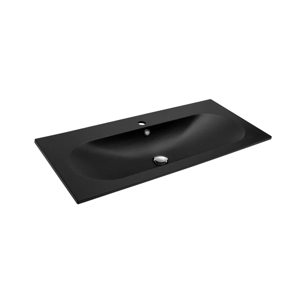 Turtl Flow Ένθετος Νιπτήρας - 100 εκ., Black Metallic