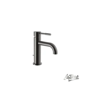 La Torre Tech Μπαταρία Νιπτήρα Χαμηλή Με Βαλβίδα Black Brushed