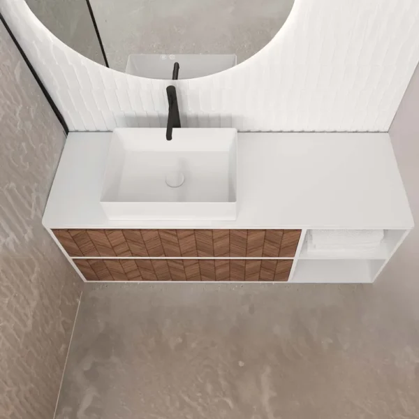 Orabella Double Shelf Έπιπλο Μπάνιου Κρεμαστό
